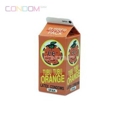 Nakanishi Tubu Tubu Orange Condom  ถุงยางอนามัยแบบบางจากยางสังเคราะห์ ที่บางที่สุดในโลก
