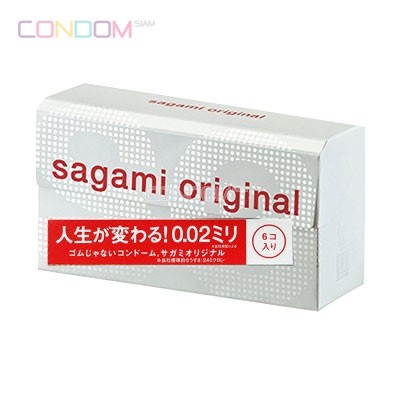 SAGAMI ORIGINAL 0.02 BOX OF 6 ถุงยางอนามัยแบบบางจากยางสังเคราะห์ ที่บางที่สุดในโลก